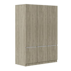Armoire-penderie autoportante pour chambre à coucher avec tringle à vêtements, armoire en bois à 6 portes
