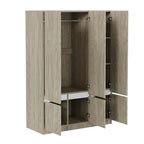 Armoire-penderie autoportante pour chambre à coucher avec tringle à vêtements, armoire en bois à 6 portes