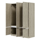 Armoire-penderie autoportante pour chambre à coucher avec tringle à vêtements, armoire en bois à 6 portes