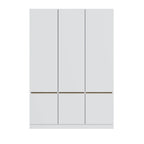 Armoire-penderie autoportante pour chambre à coucher avec tringle à vêtements, armoire en bois à 6 portes