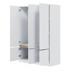Armoire-penderie autoportante pour chambre à coucher avec tringle à vêtements, armoire en bois à 6 portes