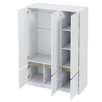 Armoire-penderie autoportante pour chambre à coucher avec tringle à vêtements, armoire en bois à 6 portes