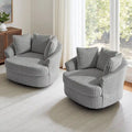 Fauteuil pivotant DREAMSIDEA 2 pièces avec accoudoirs encastrés et housse amovible