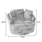 Fauteuil pivotant DREAMSIDEA 2 pièces avec accoudoirs encastrés et housse amovible