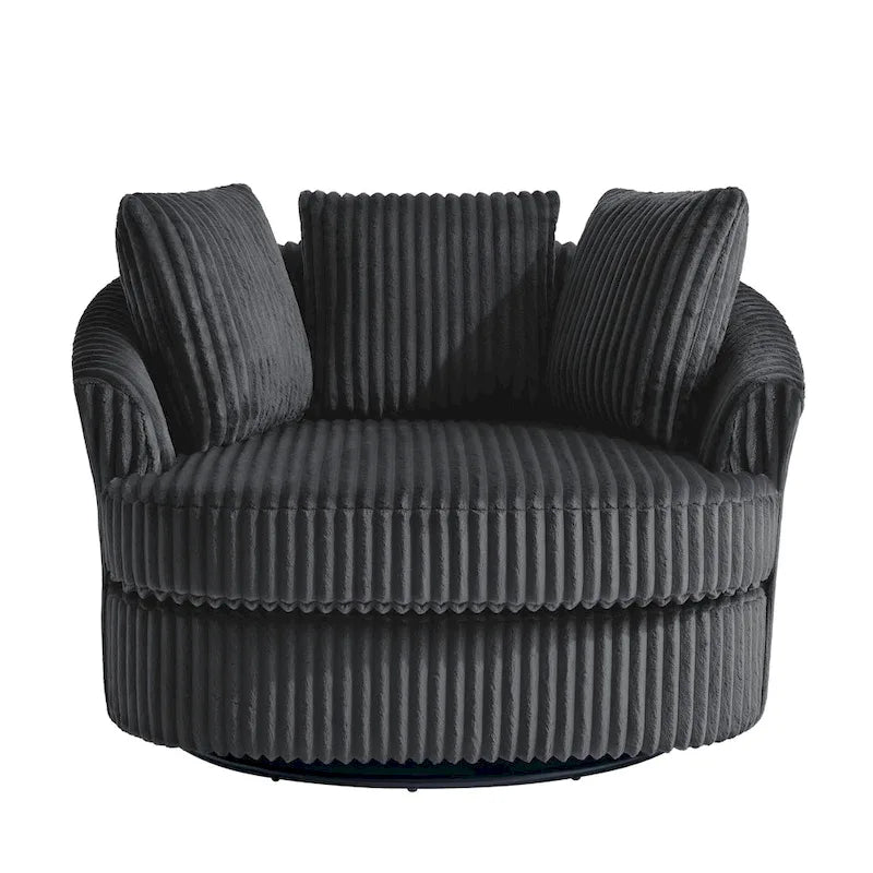 Fauteuil pivotant DREAMSIDEA 2 pièces avec accoudoirs encastrés et housse amovible