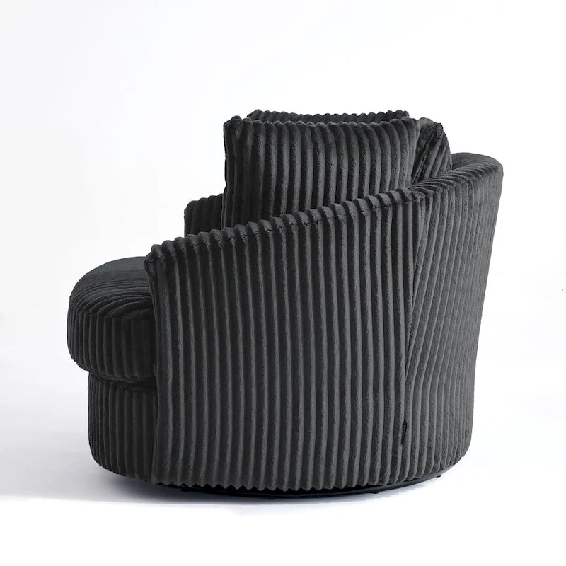 Fauteuil pivotant DREAMSIDEA 2 pièces avec accoudoirs encastrés et housse amovible