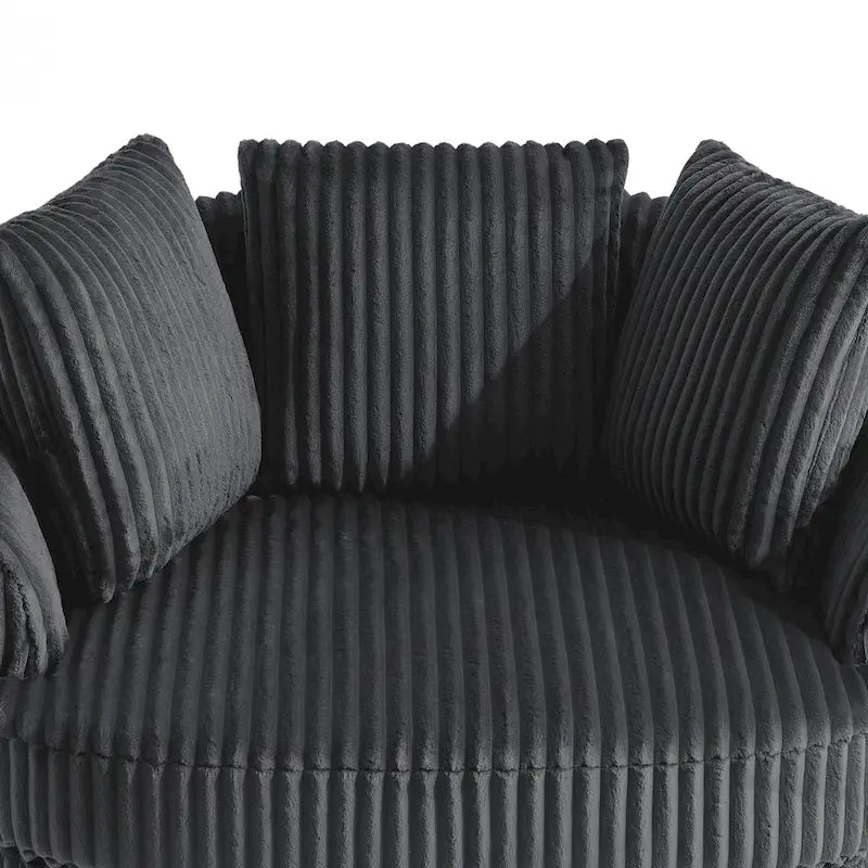 Fauteuil pivotant DREAMSIDEA 2 pièces avec accoudoirs encastrés et housse amovible