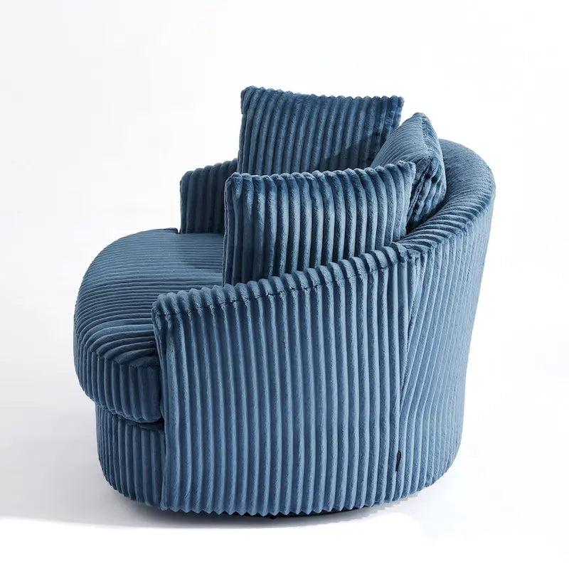 Fauteuil pivotant DREAMSIDEA 2 pièces avec accoudoirs encastrés et housse amovible