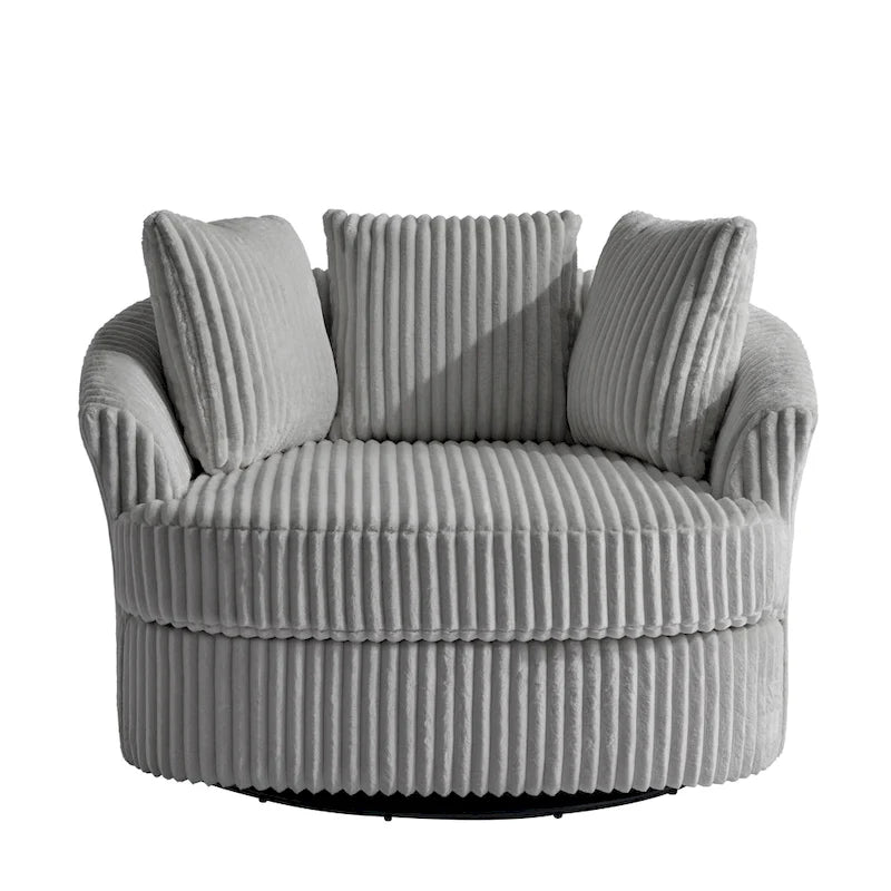 Fauteuil pivotant DREAMSIDEA 2 pièces avec accoudoirs encastrés et housse amovible