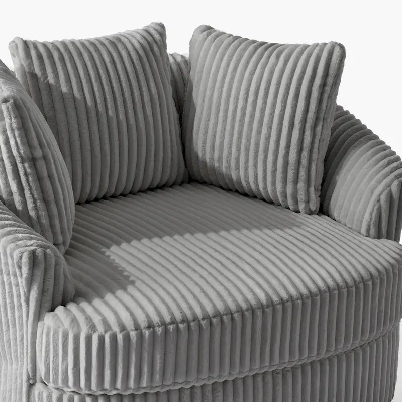 Fauteuil pivotant DREAMSIDEA 2 pièces avec accoudoirs encastrés et housse amovible