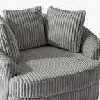 Fauteuil pivotant DREAMSIDEA 2 pièces avec accoudoirs encastrés et housse amovible