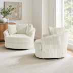 Fauteuil pivotant DREAMSIDEA 2 pièces avec accoudoirs encastrés et housse amovible
