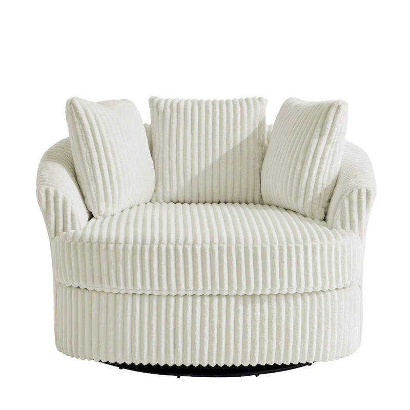 Fauteuil pivotant DREAMSIDEA 2 pièces avec accoudoirs encastrés et housse amovible