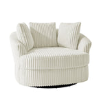 Fauteuil pivotant DREAMSIDEA 2 pièces avec accoudoirs encastrés et housse amovible