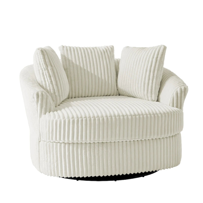 Fauteuil pivotant DREAMSIDEA 2 pièces avec accoudoirs encastrés et housse amovible