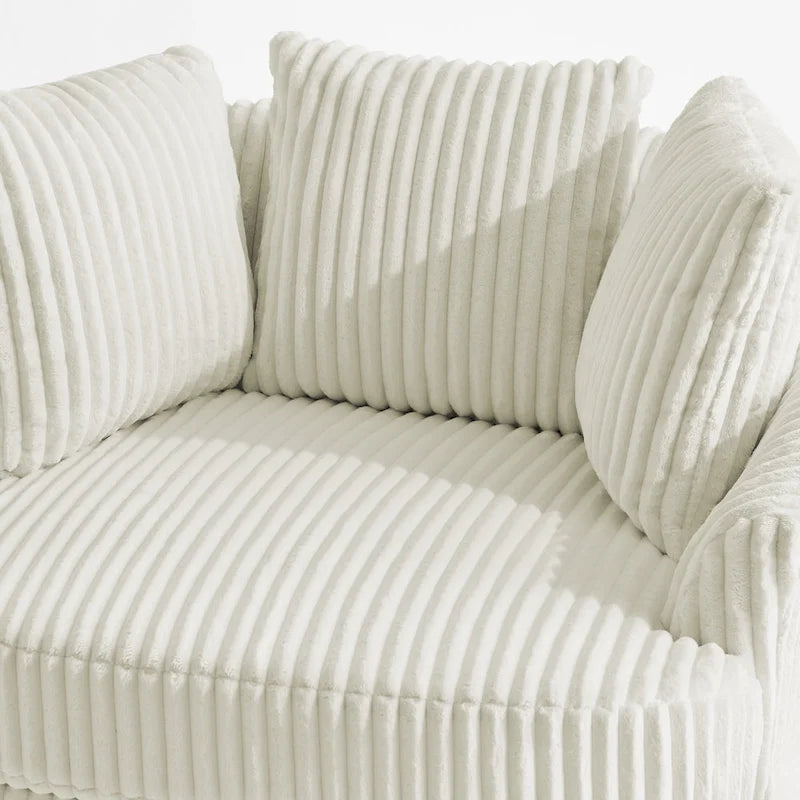 Fauteuil pivotant DREAMSIDEA 2 pièces avec accoudoirs encastrés et housse amovible