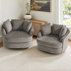 Fauteuil pivotant DREAMSIDEA 2 pièces avec accoudoirs encastrés et housse amovible