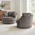 Fauteuil pivotant DREAMSIDEA 2 pièces avec accoudoirs encastrés et housse amovible