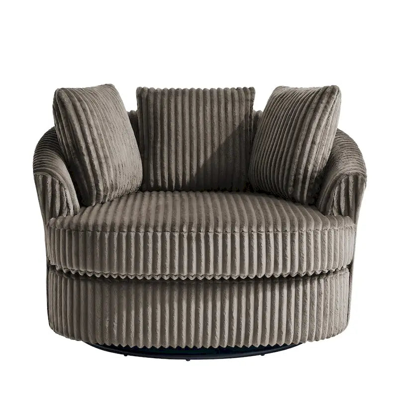 Fauteuil pivotant DREAMSIDEA 2 pièces avec accoudoirs encastrés et housse amovible