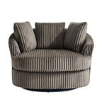 Fauteuil pivotant DREAMSIDEA 2 pièces avec accoudoirs encastrés et housse amovible