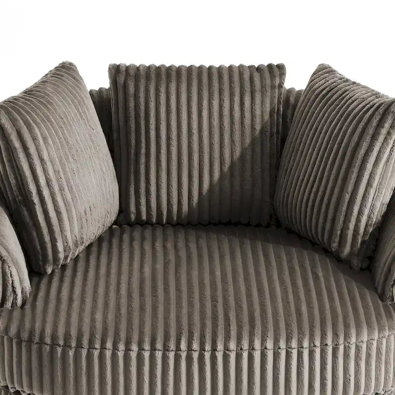 Fauteuil pivotant DREAMSIDEA 2 pièces avec accoudoirs encastrés et housse amovible