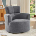 Fauteuil pivotant à 360°, fauteuil d'appoint rembourré de style tonneau