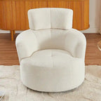 Fauteuil pivotant à 360°, fauteuil d'appoint rembourré de style tonneau