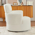 Fauteuil pivotant à 360°, fauteuil d'appoint rembourré de style tonneau