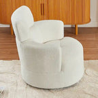 Fauteuil pivotant à 360°, fauteuil d'appoint rembourré de style tonneau
