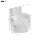 Fauteuil pivotant à 360°, fauteuil d'appoint rembourré de style tonneau
