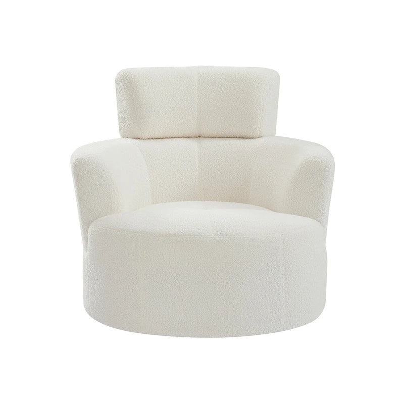 Fauteuil pivotant à 360°, fauteuil d'appoint rembourré de style tonneau