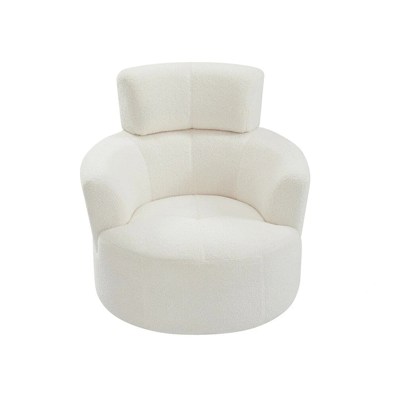 Fauteuil pivotant à 360°, fauteuil d'appoint rembourré de style tonneau