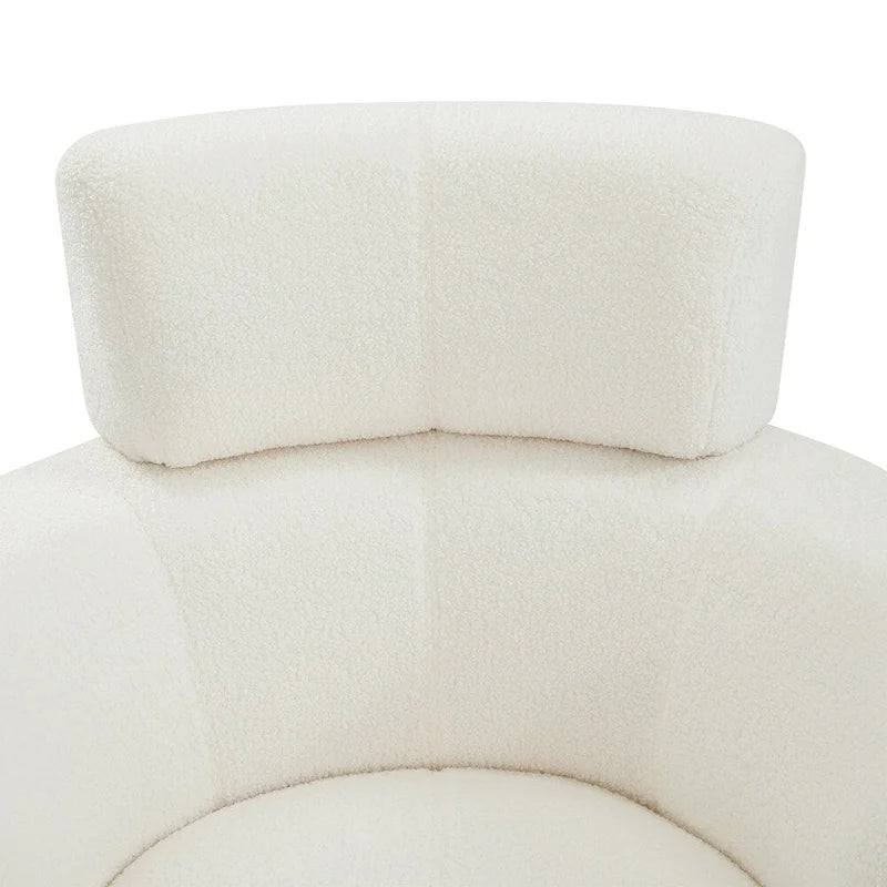 Fauteuil pivotant à 360°, fauteuil d'appoint rembourré de style tonneau