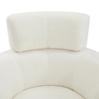 Fauteuil pivotant à 360°, fauteuil d'appoint rembourré de style tonneau