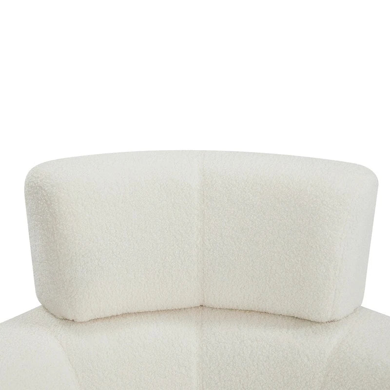 Fauteuil pivotant à 360°, fauteuil d'appoint rembourré de style tonneau
