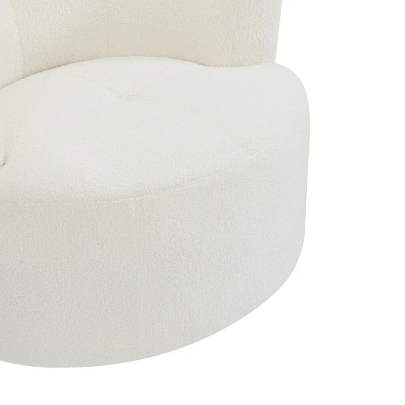 Fauteuil pivotant à 360°, fauteuil d'appoint rembourré de style tonneau
