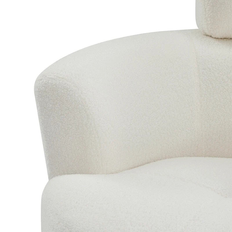 Fauteuil pivotant à 360°, fauteuil d'appoint rembourré de style tonneau