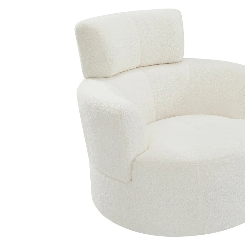 Fauteuil pivotant à 360°, fauteuil d'appoint rembourré de style tonneau