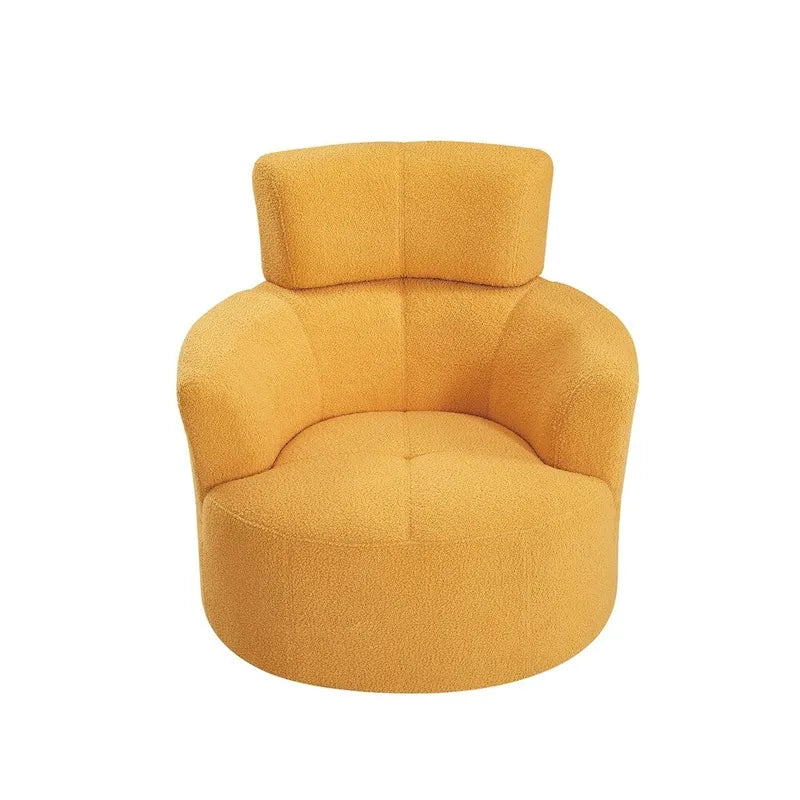 Fauteuil pivotant à 360°, fauteuil d'appoint rembourré de style tonneau