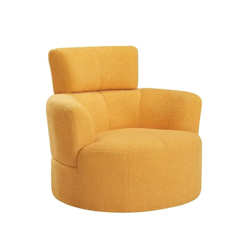 Fauteuil pivotant à 360°, fauteuil d'appoint rembourré de style tonneau