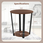 Ensemble de 2 tables d'appoint industrielles Gymax pour canapé et chevet