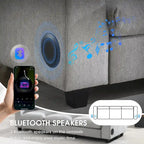 Canapé d'angle intelligent Chenille 96 avec haut-parleur Bluetooth, tablette rabattable et chargeur USB et canapé 3 places Cloud