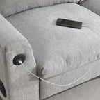 Canapé d'angle intelligent Chenille 96 avec haut-parleur Bluetooth, tablette rabattable et chargeur USB et canapé 3 places Cloud