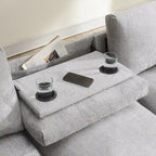 Canapé d'angle intelligent Chenille 96 avec haut-parleur Bluetooth, tablette rabattable et chargeur USB et canapé 3 places Cloud