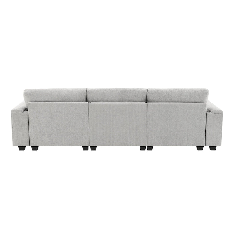 Canapé d'angle intelligent Chenille 96 avec haut-parleur Bluetooth, tablette rabattable et chargeur USB et canapé 3 places Cloud
