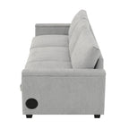 Canapé d'angle intelligent Chenille 96 avec haut-parleur Bluetooth, tablette rabattable et chargeur USB et canapé 3 places Cloud