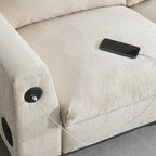 Canapé d'angle intelligent Chenille 96 avec haut-parleur Bluetooth, tablette rabattable et chargeur USB et canapé 3 places Cloud
