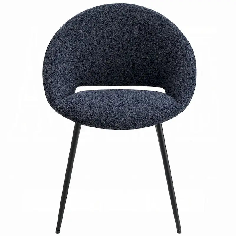 Ensemble de 2 chaises de salle à manger Laus, en boucle noire, avec une élégante structure en métal noir.