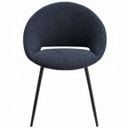 Ensemble de 2 chaises de salle à manger Laus, en boucle noire, avec une élégante structure en métal noir.