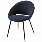 Ensemble de 2 chaises de salle à manger Laus, en boucle noire, avec une élégante structure en métal noir.